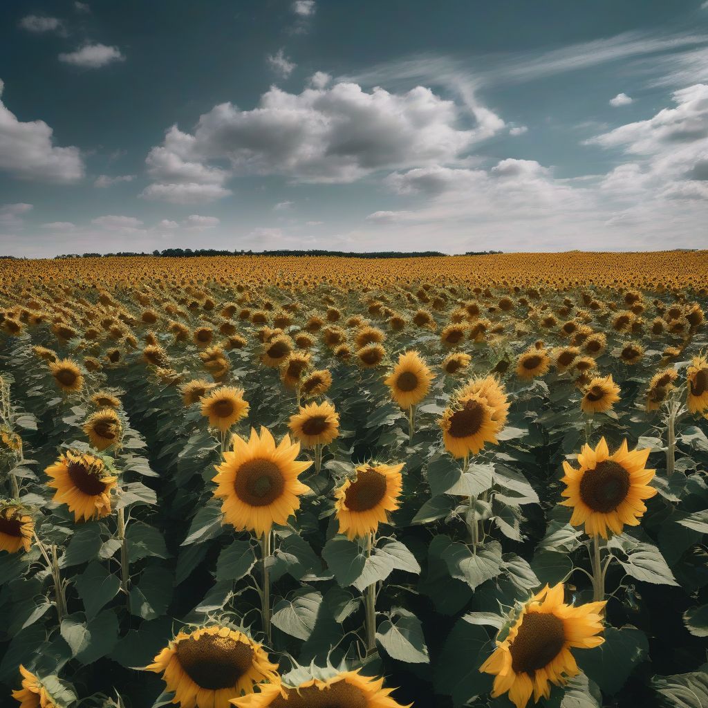 Sunflowers From Below