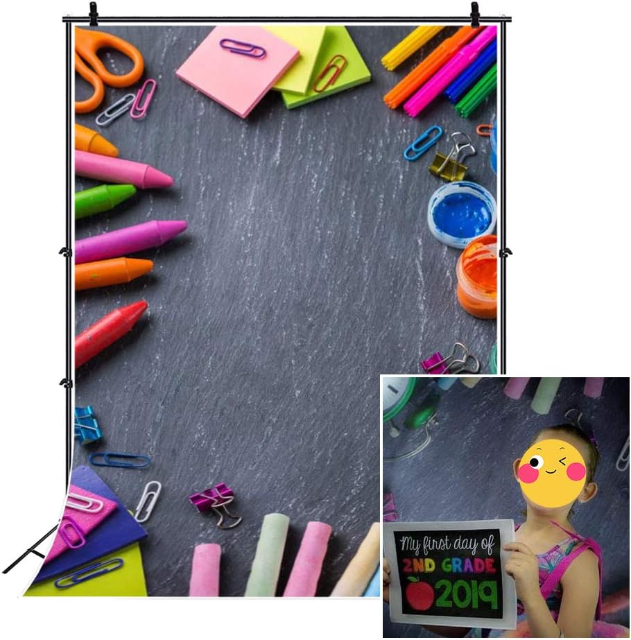 CSFOTO 3x5ft Back to School Backdrop Class of 2024 Backdrop Blackboard Class Tools Online Teaching Background Classroom Backdrop Homecoming Student Children Photo Background