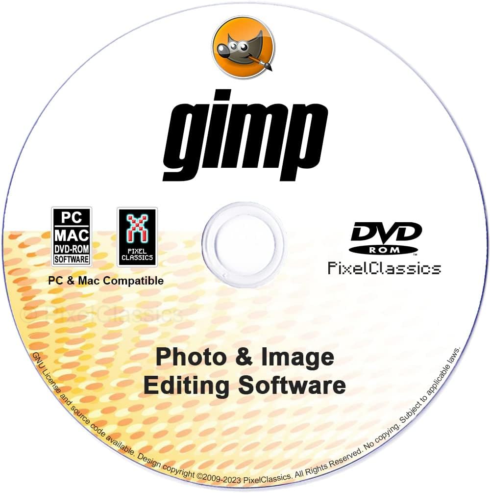 GIMP Photo Editor 2025 on CD Disc | Premium Professional Image Editing Software Compatible with Windows 11 10 8.1 8 7 Vista XP PC 32 & 64-Bit, Mac & Linux | Lifetime Licence & No Monthly Subscription